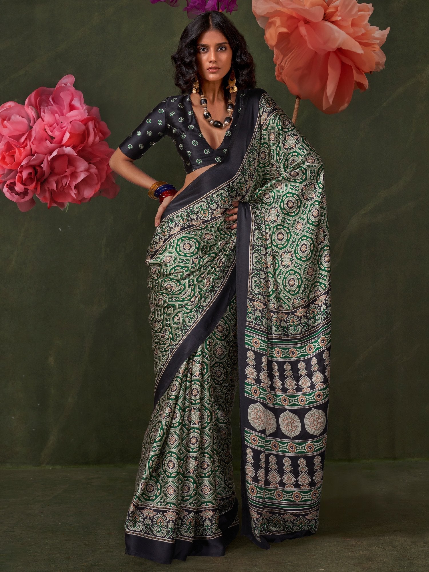 designer printed saree