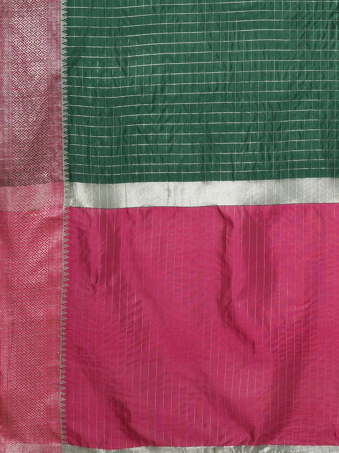 Green Taant Aura Silk Woven Saree