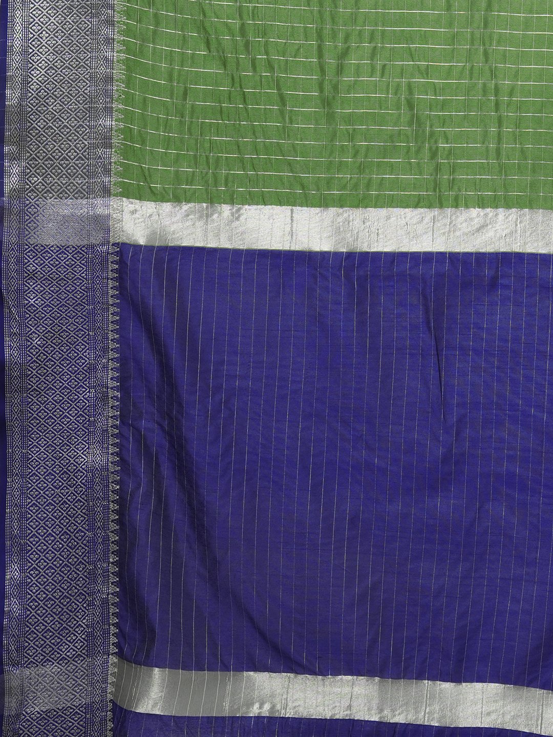 Green Taant Aura Silk Woven Saree