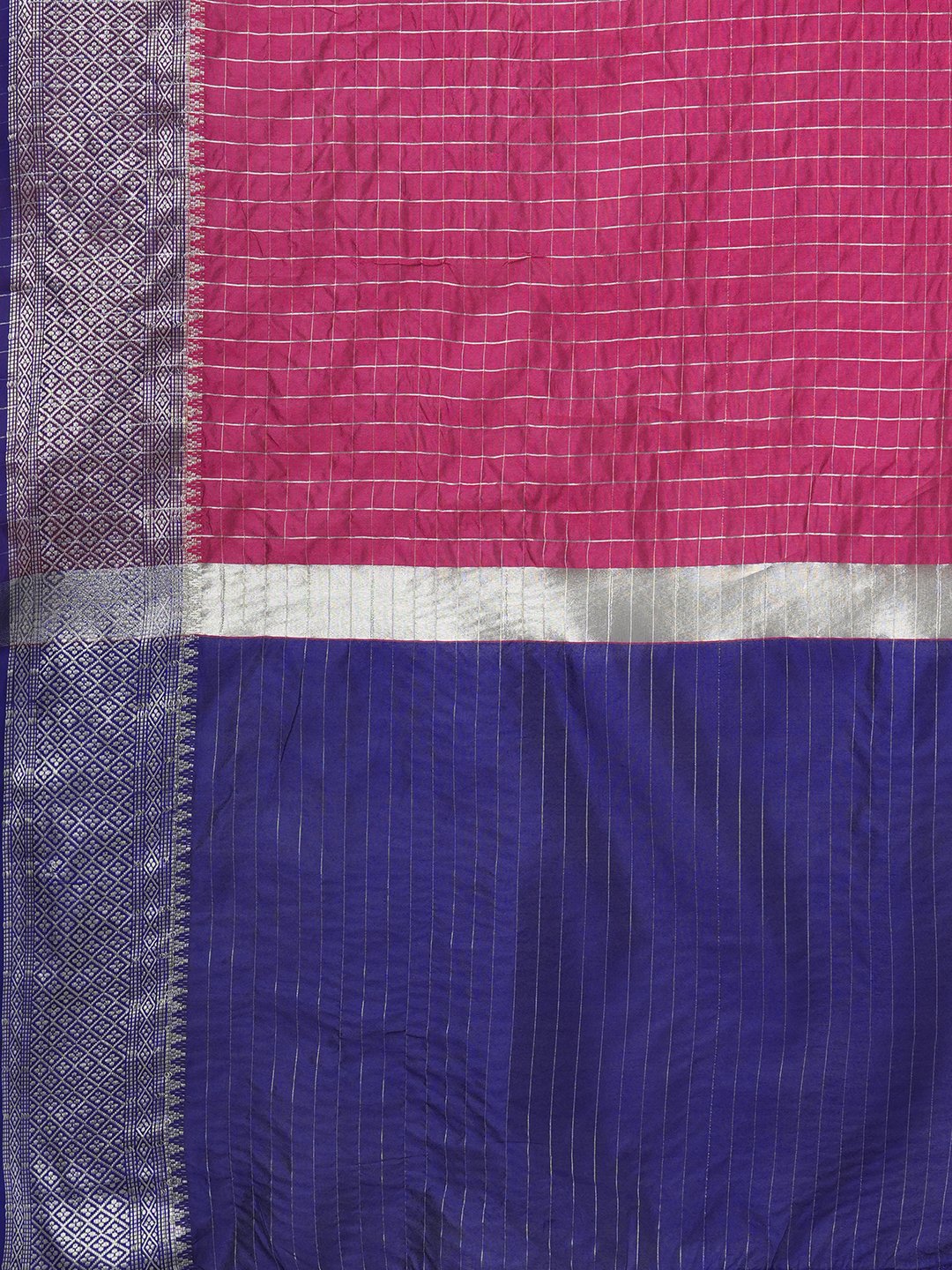 Pink Taant Aura Silk Woven Saree