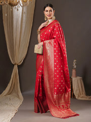 Exquisite Red Kanjeevaram Silk Saree - The Dori Store