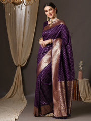 Designer Purple Kanjeevaram Silk Saree - The Dori Store