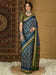 Blue Navy Bagru Silk Blend Printed Saree