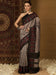 Grey Beige Ikat Bhagalpuri Silk Printed Saree