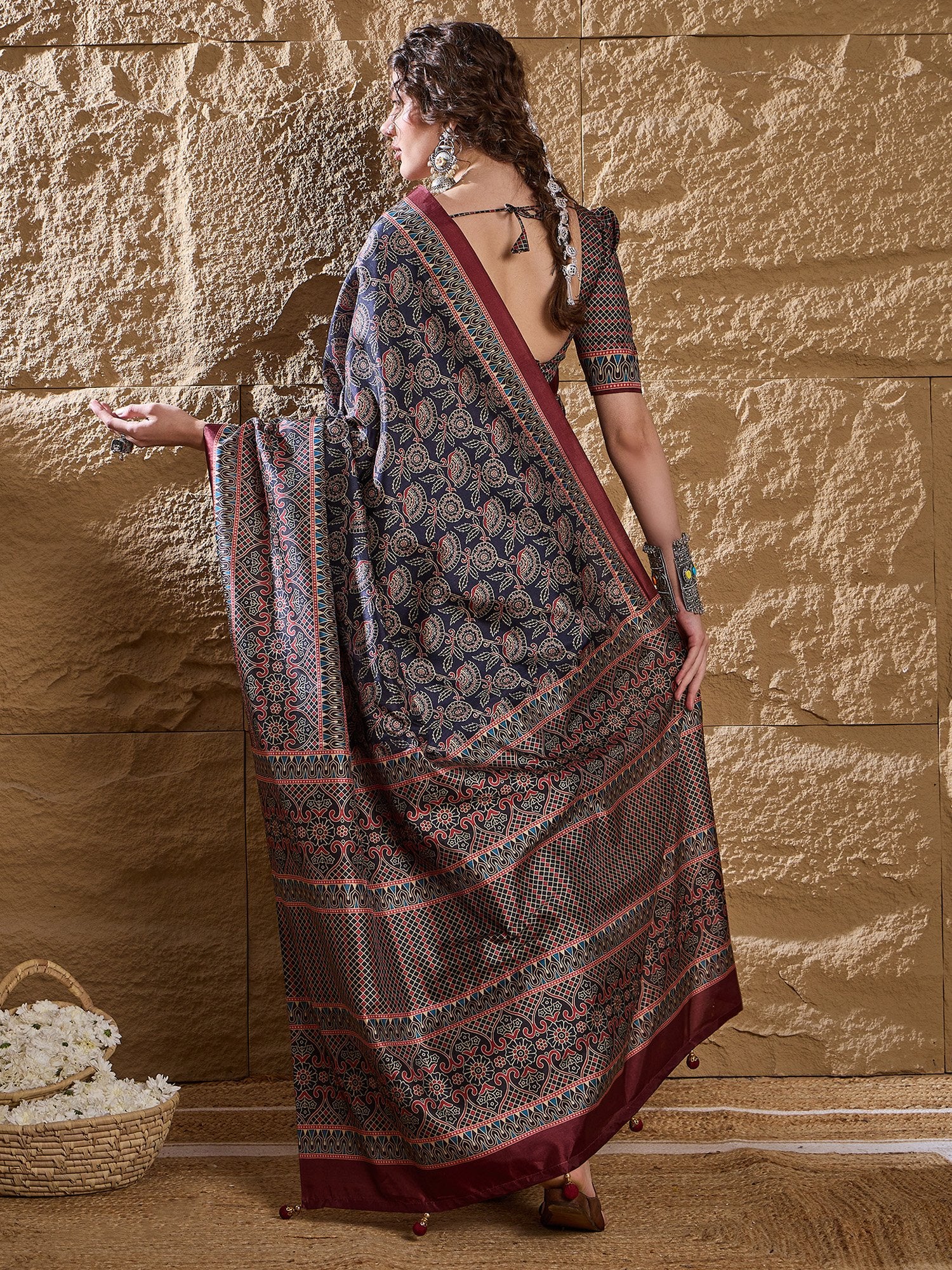 partywear designer saree for festive occasions