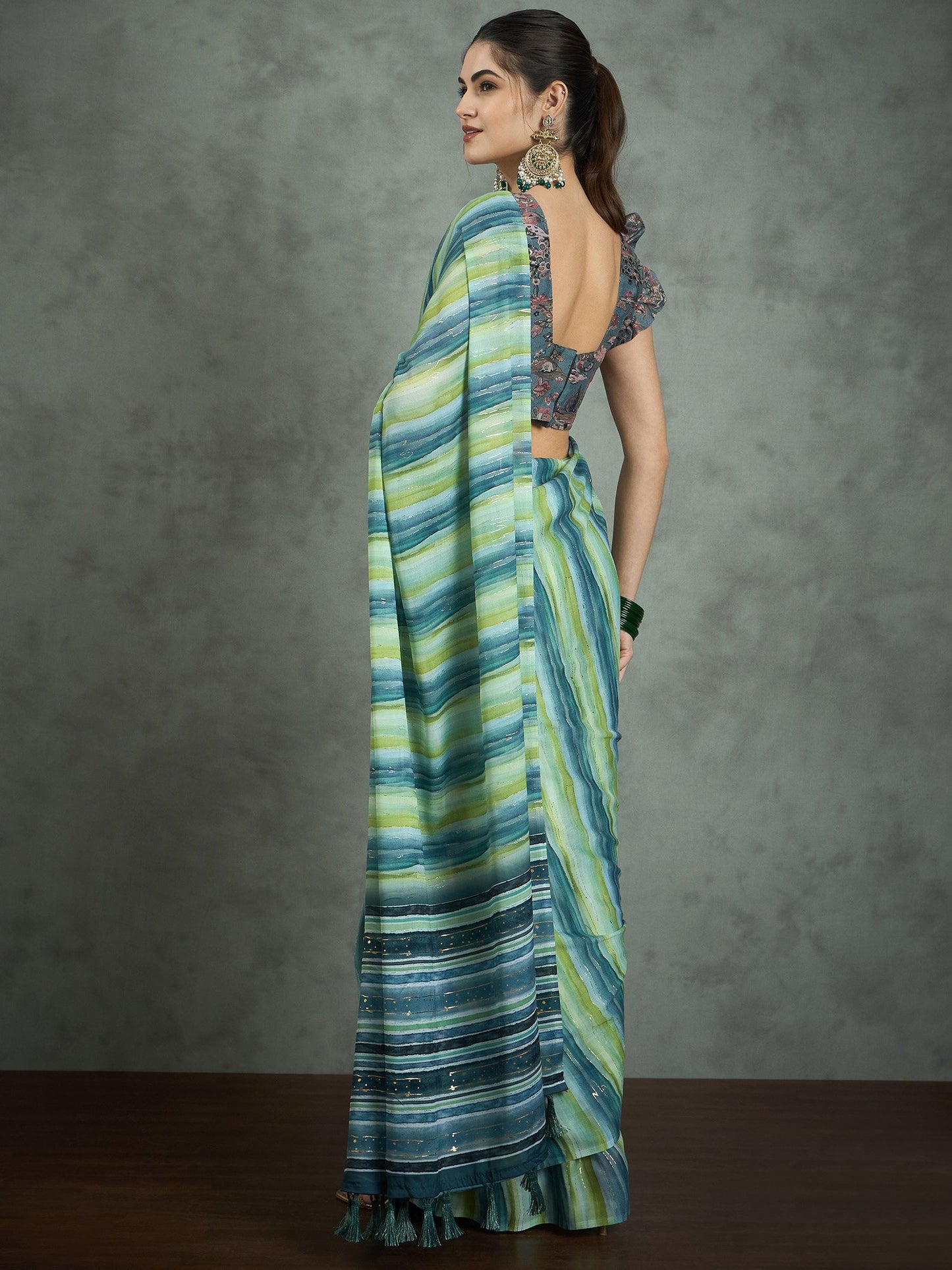 Sea Party Wear Georgette Digital Print Saree