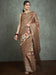 Brown Brown Block Print Kota Doria Cotton Printed Saree