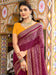 Purple Magenta Bandhani Chiffon Printed Saree