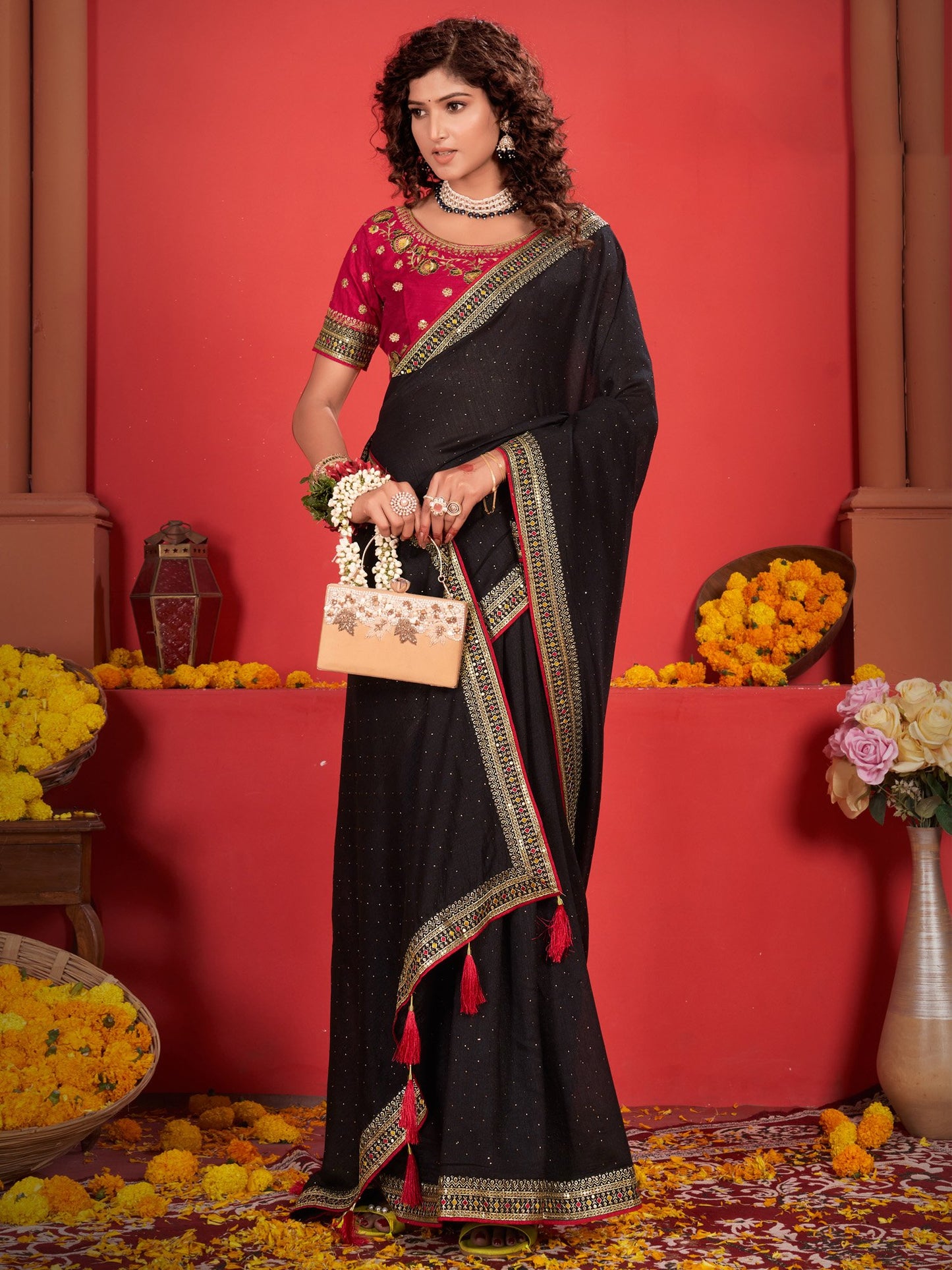 partywear designer saree for festive occasions