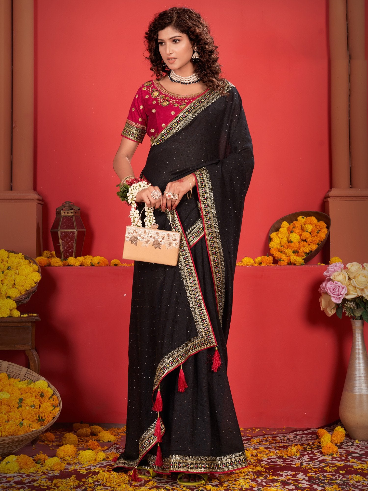 partywear designer saree for festive occasions