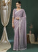 Lavender Lavendar Party Wear Georgette Embellished Saree