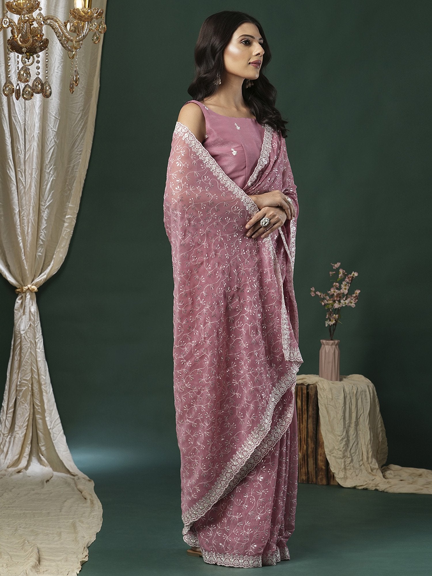 partywear designer saree for festive occasions