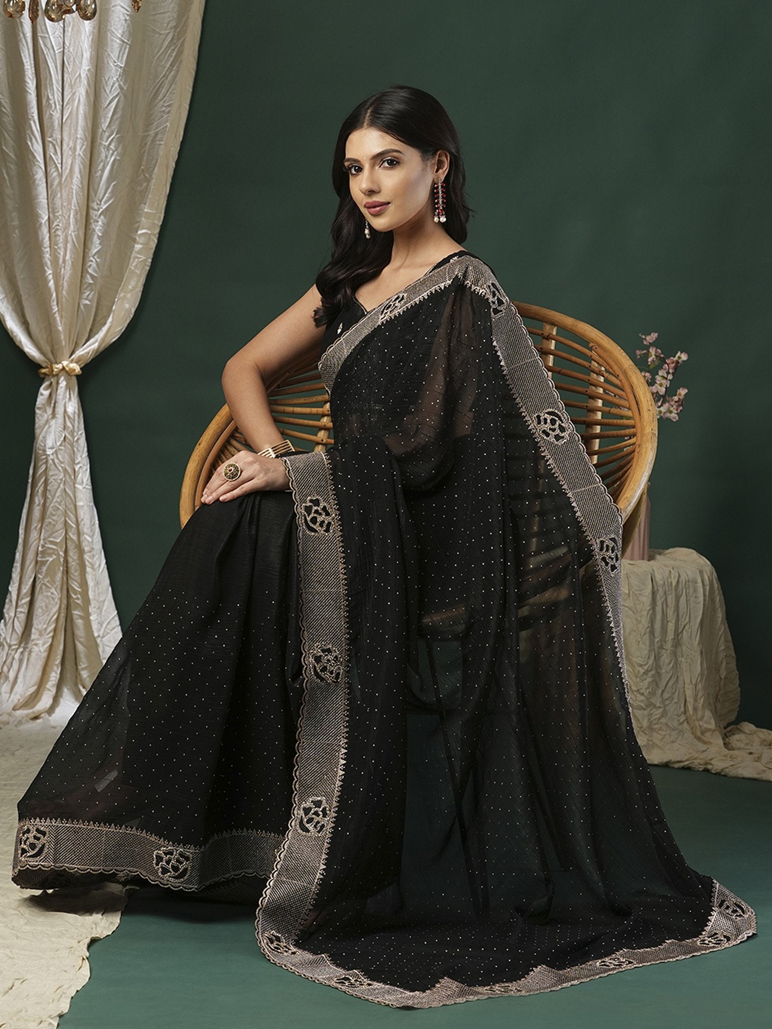 partywear designer saree for festive occasions