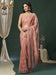 Pink Peach Party Wear Organza Embellished Saree
