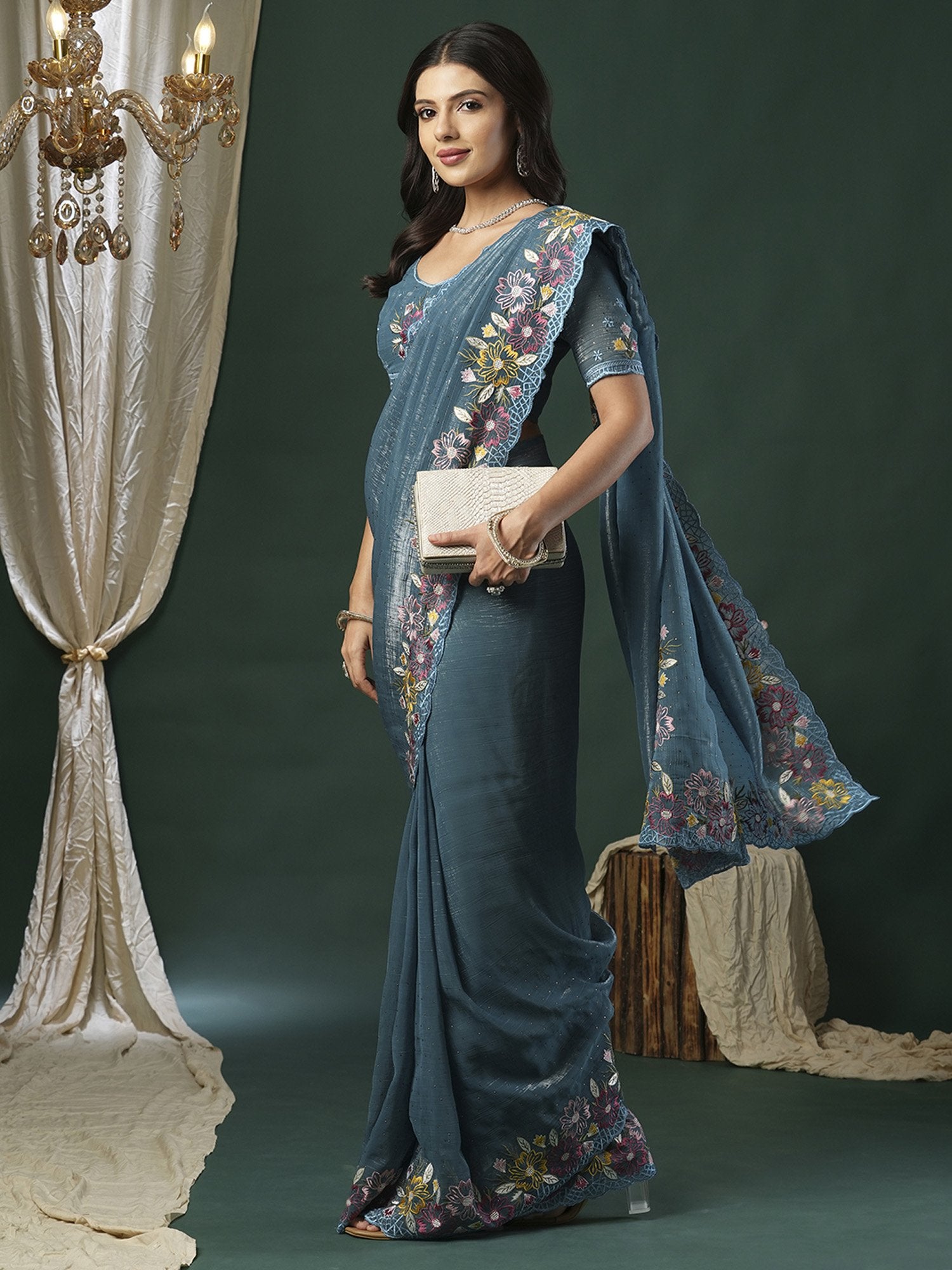 partywear designer saree for festive occasions