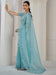 Blue Light Party Wear Organza Embellished Saree