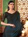 Blue Teal Party Wear Pure Georgette Embellished Saree