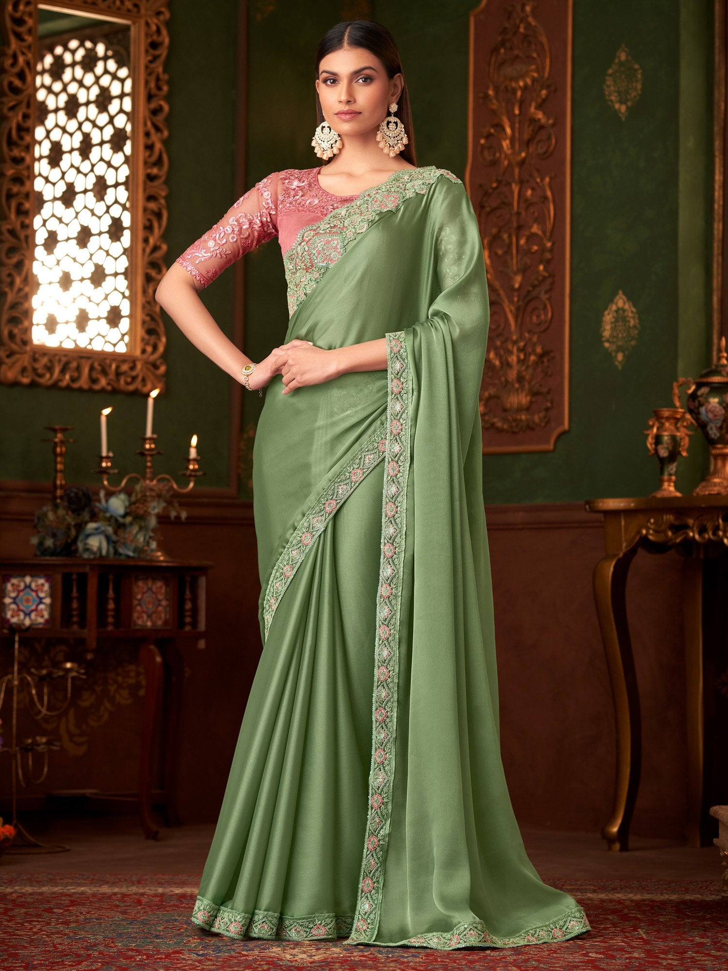 partywear designer saree for festive occasions