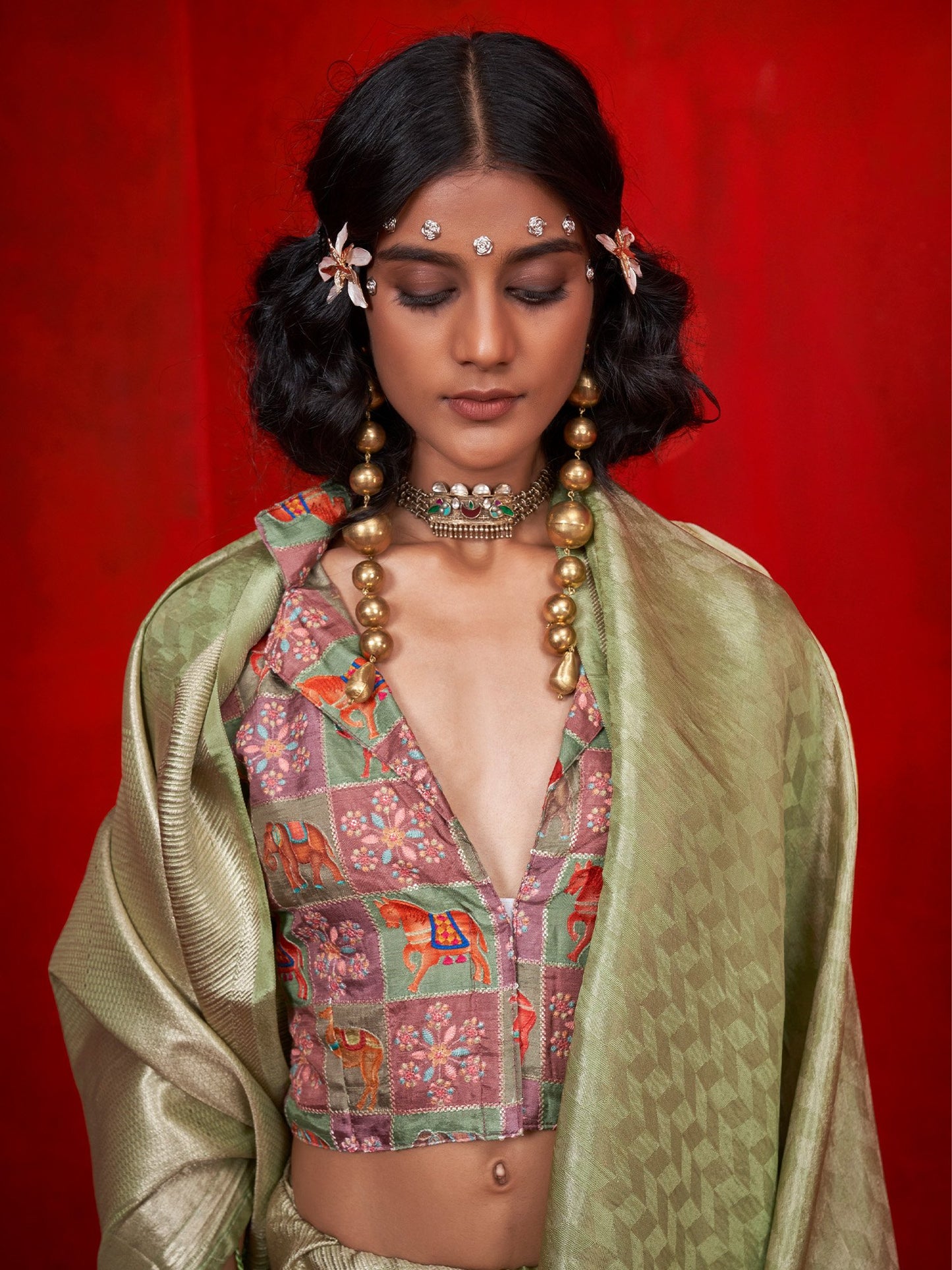 Light Party Wear Tissue Woven Saree