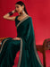 Green Teal Party Wear Satin Embellished Saree