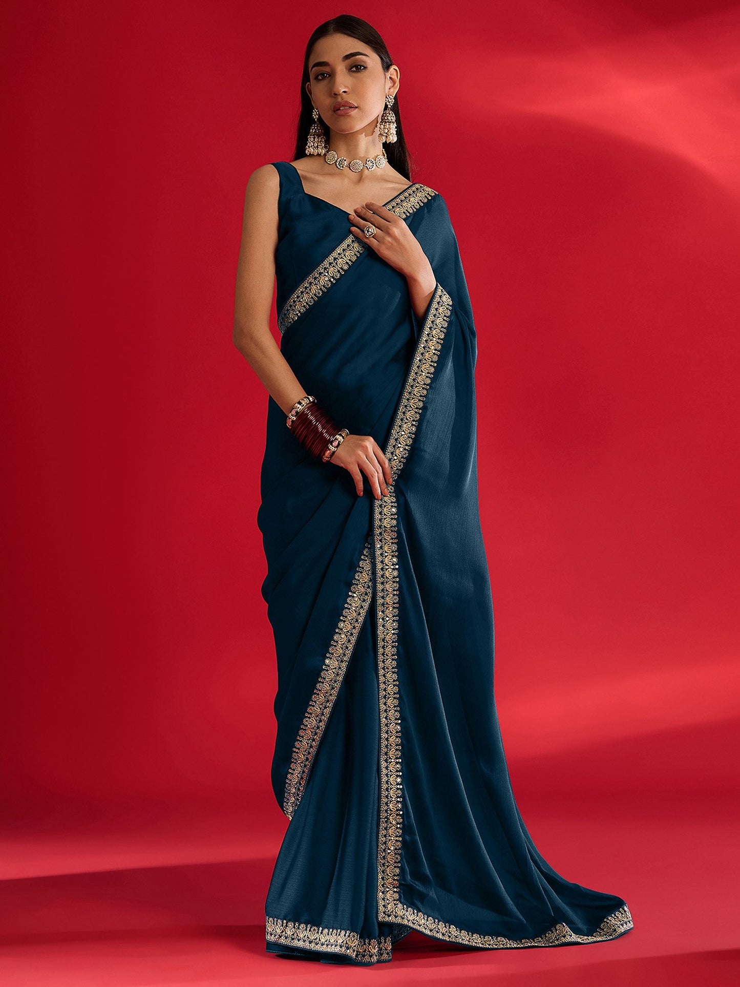 partywear designer saree for festive occasions