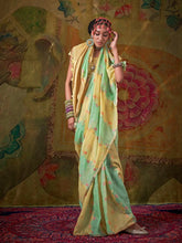 Yellow Jamdani Cotton Silk Woven Saree - The Dori Store