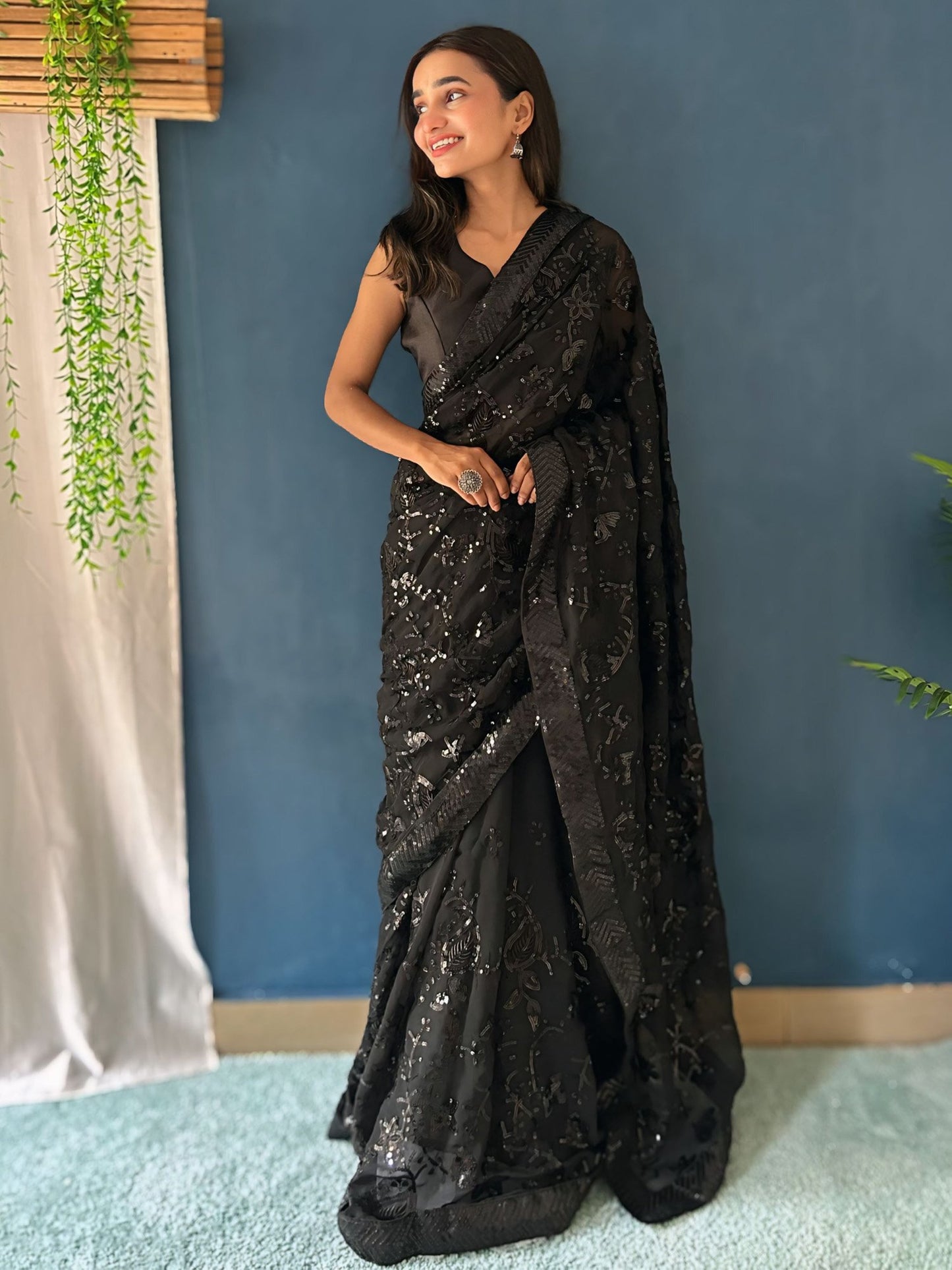 partywear designer saree for festive occasions