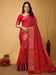 Red Red Bandhani Dola Silk Printed Saree