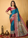 Blue Light Sungudi Silk Blend Printed Saree