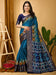 Blue Blue Sungudi Silk Blend Printed Saree