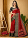 Red Red Taant Cotton Silk Printed Saree
