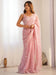 Pink Mauve Party Wear Georgette Embellished Saree