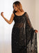 Black Black Party Wear Georgette Embellished Saree