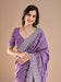 Lavender Lavendar Party Wear Vichitra Silk Embroidered Saree