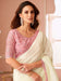 White Off Party Wear Georgette Embellished Saree