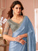 Blue Light Party Wear Chiffon Embellished Saree
