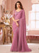 Pink Mauve Party Wear Georgette Embellished Saree