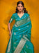 Blue Light Banarasi Silk Blend Woven Saree
