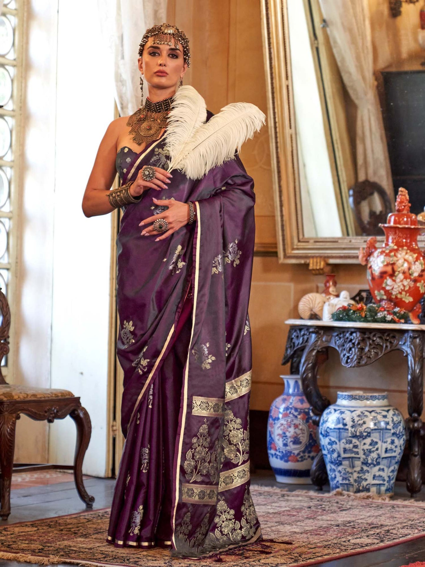 partywear designer saree for festive occasions