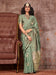 Light Green Light Gadwal Satin Silk Woven Saree