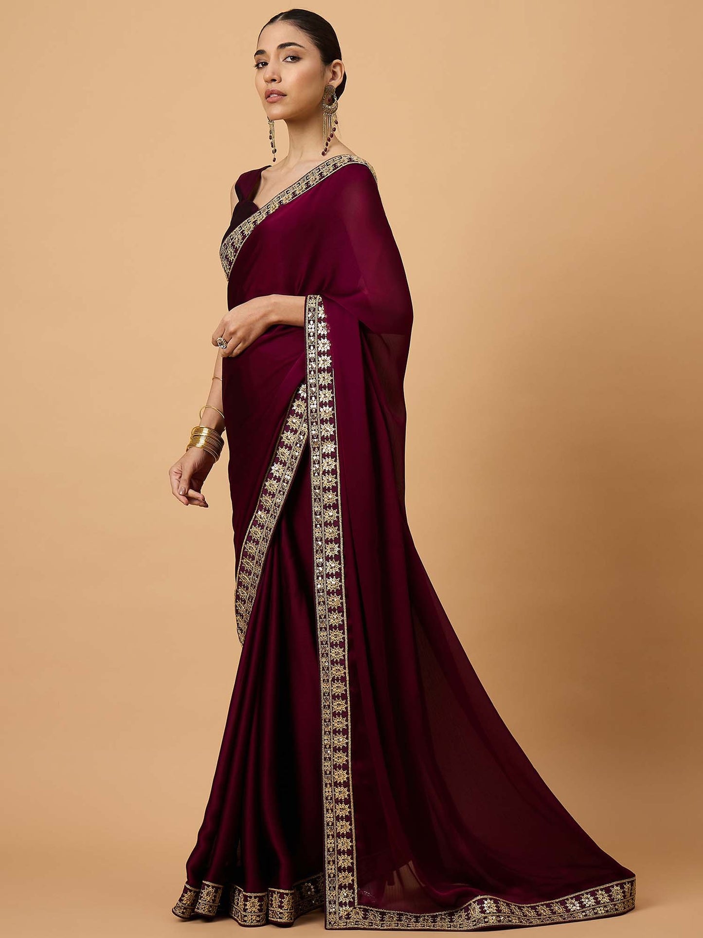 partywear designer saree for festive occasions