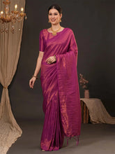 Magenta Kanjeevaram Silk Blend Woven Saree - The Dori Store