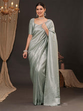 Grey Kanjeevaram Silk Blend Woven Saree - The Dori Store