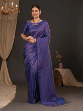 Navy Kanjeevaram Silk Blend Woven Saree - The Dori Store