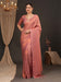 Pink Peach Kanjeevaram Silk Blend Woven Saree