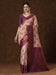 Cream Cream Kanjeevaram Banarasi Silk Woven Saree