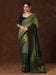 Green Dark Venkatgiri Cotton Blend Woven Saree