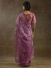 Purple Party Wear Organza Ready To Wear Saree - The Dori Store