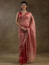 Pink Party Wear Organza Ready To Wear Saree - The Dori Store