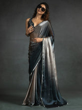 Beige Party Wear Satin Silk Ready To Wear Saree - The Dori Store